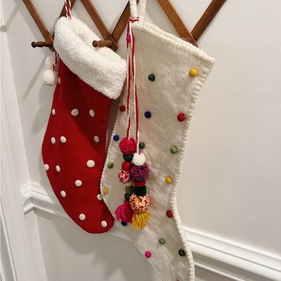 White Wool Felt Stocking - Picture 7 of 9